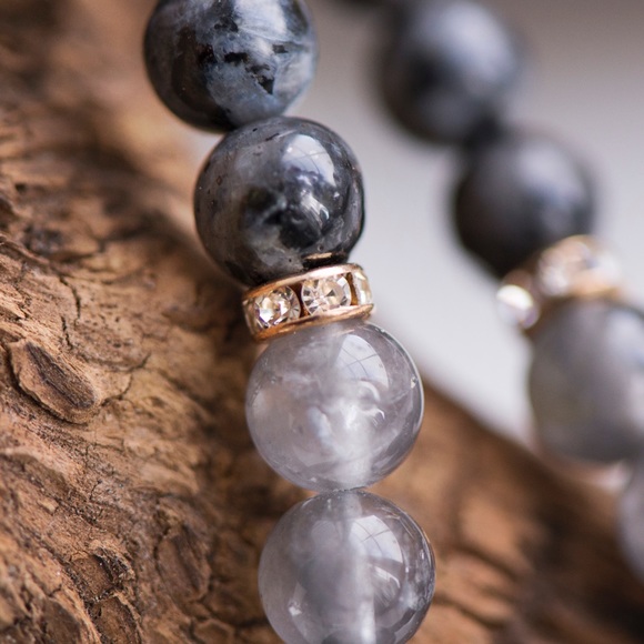 Handmade Long Mala Necklace with Natural Gemstone Beads & Tassel - Picture 3 of 8